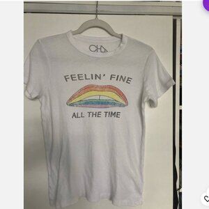 CHASER CHASOR White Color Top Shirt Cute Logo Size S